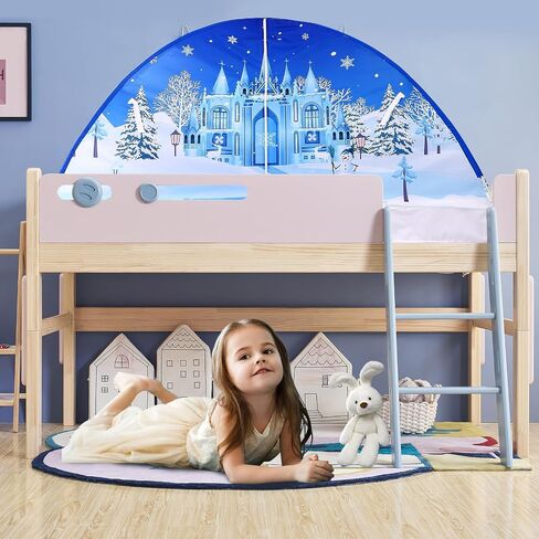Kid Bed Tent -Twin Play Tent Baby Toddlers Dream Playhouse for Bedroom Decor Indoor Games Twin Size Bed Canopy by CRAWLBO in Kuwait