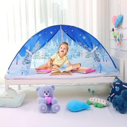 Kid Bed Tent -Twin Play Tent Baby Toddlers Dream Playhouse for Bedroom Decor Indoor Games Twin Size Bed Canopy by CRAWLBO in Kuwait