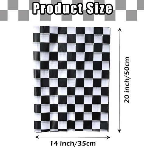 MUNILAIL 100 Sheets Checkered Tissue Paper 14 x 20 Inches Black and White Gift Wrapping Paper Race Car Art Paper for Birthday Party Decorations Packaging Tissue Paper in Saudi Arabia