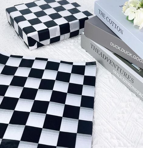MUNILAIL 100 Sheets Checkered Tissue Paper 14 x 20 Inches Black and White Gift Wrapping Paper Race Car Art Paper for Birthday Party Decorations Packaging Tissue Paper in Saudi Arabia
