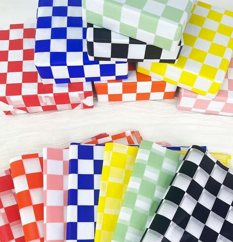 MUNILAIL 100 Sheets Checkered Tissue Paper 14 x 20 Inches Black and White Gift Wrapping Paper Race Car Art Paper for Birthday Party Decorations Packaging Tissue Paper in Saudi Arabia
