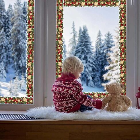 ملصقات حدود لنشرة عيد الميلاد بطول 60 قدمًا، 3 لفات من ملصقات لاصقة على شكل سبورة عيد الميلاد، ملصقات لاصقة على شكل سبورة التوت الأحمر ومخاريط الصنوبر وإبر حواف صدفية لتزيين المدرسة في عطلة عيد الميلاد. in Kuwait