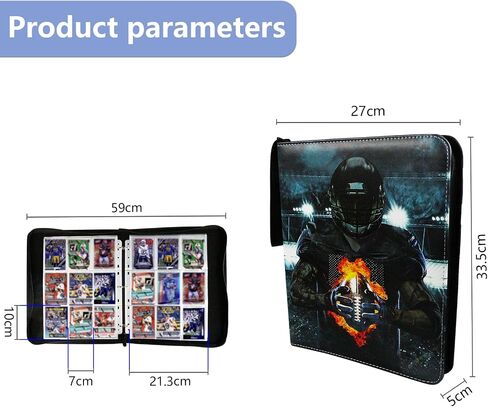 Football Plus 9 Pocket Card Binder - Fits 900 Cards, 50 Removable Sleeves in Saudi Arabia