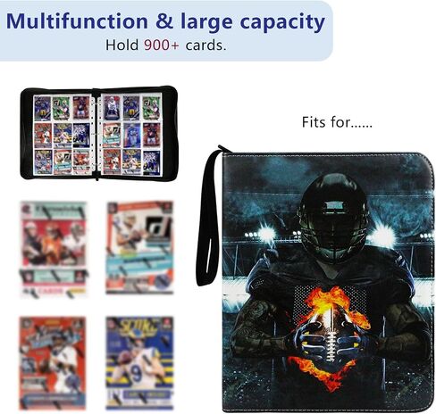 Football Plus 9 Pocket Card Binder - Fits 900 Cards, 50 Removable Sleeves in Saudi Arabia