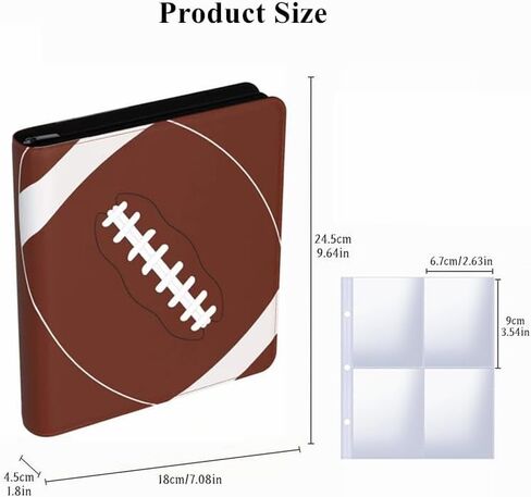400 Pockets Trading Card Binder, Card Binder Album Folder with 50 Top-Loading Page Sleeves, 4 Pocket Card Binder for Game Cards, Sports Cards, Baseball Cards (Football) in Saudi Arabia