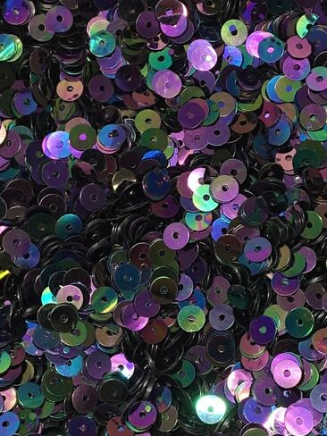 5mm Flat Iridescent Black Bulk Loose Sequins (1/4 Pound) in Saudi Arabia