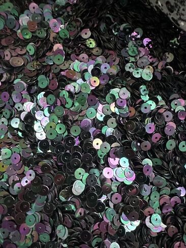 5mm Flat Iridescent Black Bulk Loose Sequins (1/4 Pound) in Saudi Arabia