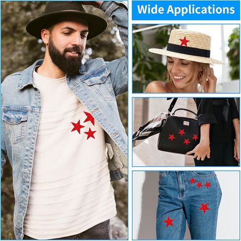 37Pcs 6Sizes Star Patches Iron On,Star Appliques Rhinestone Adhesive Iron on Star Patches Adhesive Applique Glitter Repair Patch for Clothes Bag Pants Shoes Cellphone Decor DIY Accessory(Black) in Kuwait