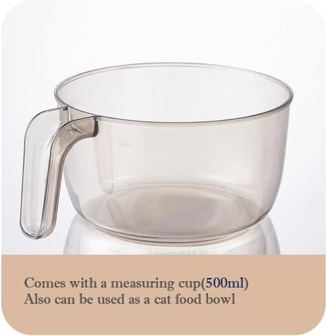 حاوية تخزين طعام القطط الأليفة، حاويات طعام جافة كبيرة للقطط بسعة 6 إلى 7 رطل مع كوب قياس، موزع طعام للكلاب والقطط مقاوم للطقس لمخزن المطبخ - رمادي/أبيض in Kuwait