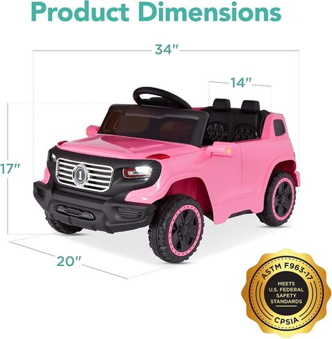 Best Choice Products Kids 6V Ride On Truck w/Parent Remote Control, 3 Speeds, LED Lights, Pink in Kuwait