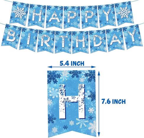 Winter Wonderland Birthday Party Decorations Snowflake Happy Birthday Banner Cake Toppers Blue White Snowflake Balloons Winter Wonderland Boys Girls 1st Birthday Party Supplies in Saudi Arabia