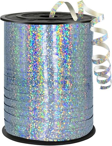500 Yards Sliver Laser Curling Ribbon,1/5" Holographic Curly Ribbons,Curling Shiny Ribbon for Gifts Package Wrapping, Party Festival Art Craft Decor,Florists, Weddings,Bows,Crafts wrap in Saudi Arabia