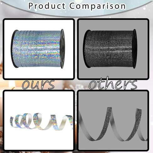 500 Yards Sliver Laser Curling Ribbon,1/5" Holographic Curly Ribbons,Curling Shiny Ribbon for Gifts Package Wrapping, Party Festival Art Craft Decor,Florists, Weddings,Bows,Crafts wrap in Saudi Arabia
