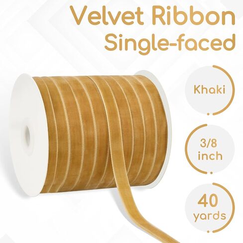 Green Velvet Ribbon 3/8 Inch 40 Yards Vintage Thin Velvet Ribbon for Choker Gift Wrapping Flower Bouquet Hair Bows Wreath Ornaments Crafts and Christmas Tree in Saudi Arabia