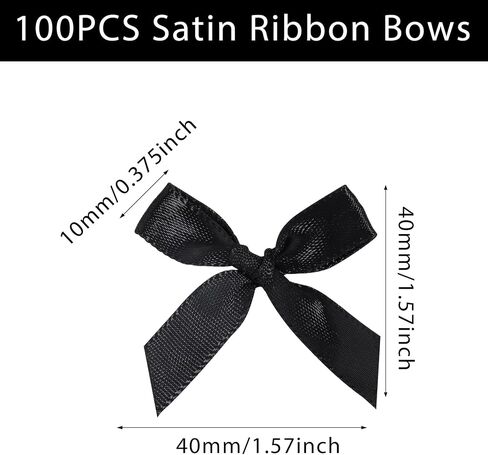 100PCS Mini Ribbon Bows 1.57" Satin Small Premade Bows for Sewing Crafts Gift Wrapping Baby Shower Hair Cake Treats Party Christmas Decorations Gold in Kuwait