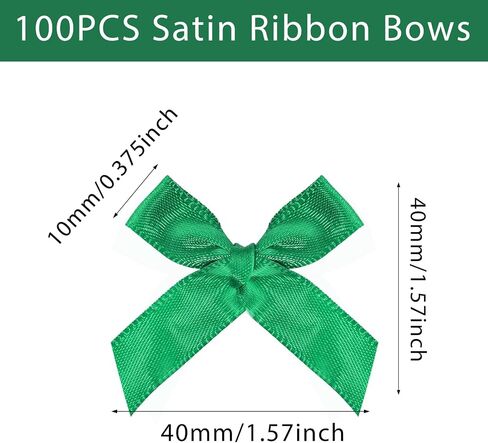 100PCS Mini Ribbon Bows 1.57" Satin Small Premade Bows for Sewing Crafts Gift Wrapping Baby Shower Hair Cake Treats Party Christmas Decorations Gold in Kuwait