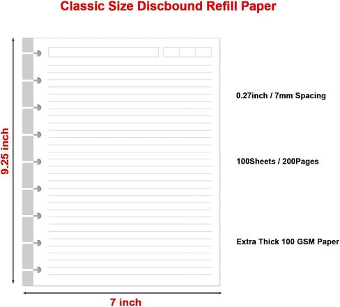 (2 Pack) A6 Lined Paper Refill 6 Ring, A6 Filler Paper for Filofax Personal Binder Planner, 100gsm Ruled Pages, 6 Hole Punched, 200 Sheets/400 Pages, 3.75 x 6.75 Inch in Kuwait