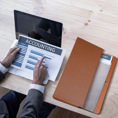 محفظة ملفات قابلة للتوسيع شديدة التحمل مقاس 3.5 بوصة، جيب ملفات ممتد باللون البني مع إغلاق سلك مرن وغطاء مقاس 12.9 × 5.9 بوصة لتذاكر بطاقات إيصالات التخزين (5 قطع) in Saudi Arabia