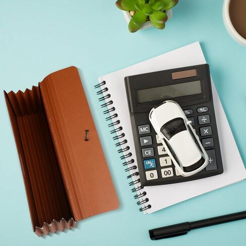 محفظة ملفات قابلة للتوسيع شديدة التحمل مقاس 3.5 بوصة، جيب ملفات ممتد باللون البني مع إغلاق سلك مرن وغطاء مقاس 12.9 × 5.9 بوصة لتذاكر بطاقات إيصالات التخزين (5 قطع) in Saudi Arabia