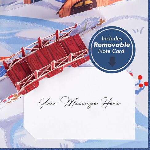 Paper Love 3D Magical Town Christmas Pop Up Card, Gift For Winter, Christmas or Holidays, 5" x 7" Cover - Includes Envelope and Removable Note Tag in Saudi Arabia