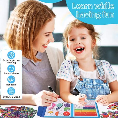 Magnetic Fraction Educational Puzzle - 110pcs Math Fraction Manipulatives for Elementary,Montessori Magnetic Book Fraction Puzzle for Children,Magnetic Fraction Circles Set Christmas Toys in Saudi Arabia