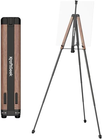 Easel for Painting, 65'' Portable Easel Stand for Adults, Folding Plein Air Easel for Artist, Display Easel Stand with Adjustable Canvas Holder for Wedding & Party Signs, Walnut in Saudi Arabia