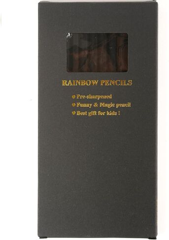 nsxsu 7 in 1 Rainbow Pencils Bulk, Easter Basket Stuffers for Kids, Black Wooden Multicolored Pencil Art Supplies for Drawing Coloring, Party Favor Bags, Pre-sharpened(12 Pcs) in Saudi Arabia