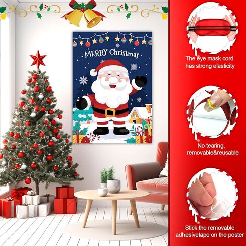 دبوس لعبة عيد الميلاد، 5 قطع من لوازم ألعاب حفلات عيد الميلاد - ملصق دبوس عيد الميلاد، عصابة رأس عيد الميلاد وملصقات عيد الميلاد للأنف الأحمر وما إلى ذلك لعبة دبوس عيد الميلاد لتزيين عيد الميلاد in Kuwait