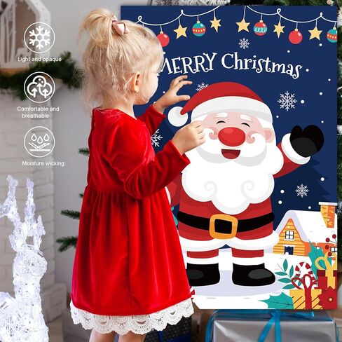 دبوس لعبة عيد الميلاد، 5 قطع من لوازم ألعاب حفلات عيد الميلاد - ملصق دبوس عيد الميلاد، عصابة رأس عيد الميلاد وملصقات عيد الميلاد للأنف الأحمر وما إلى ذلك لعبة دبوس عيد الميلاد لتزيين عيد الميلاد in Kuwait