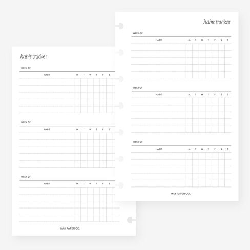 Mini Happy Planner Habit Tracker Planner Insert Agenda Refill for 7-Discs Notebook 4.6 x 7 in Saudi Arabia