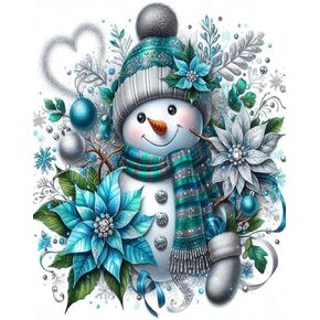 eniref Christmas Diamond Art Kits for Adults, Red Hat Snowman DIY 5D Round Full Drill Gem Art Kits for Beginners, Snow Christmas Tree Diamond Dots Painting Kit for Home Wall Decor 12x16 Inch
