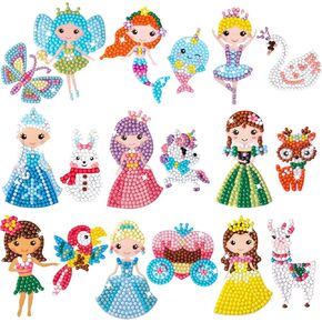 Cymbana Painting Diamond Kits for Kids 20 Pcs Desserts Contains Cupcake, Donut, Ice-Cream, Popcorn, Cookies