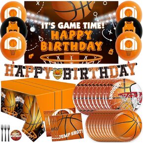Basketball Party Decorations Plate Set, Basketball Birthday Party Decorations Basketball Party Supplies for Basketball Sports Theme Party Decorations
