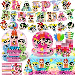 Singult 158pcs Girl Birthday Decorations, Girls Birthday Party Decorations Set Includes Girls Birthday Banner Plates and Girls Tablecloth Girls Birthday Decorations for Birthday Party and Baby Shower