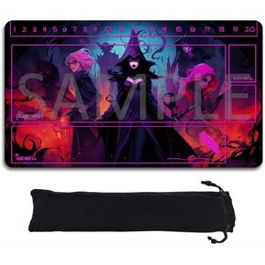 Lorcana Playmats Compatible TCG 24x14 Inches Gaming Mat, Non-Slip Rubber with Zones Play Mat and Free Storage Bag（DIS8）