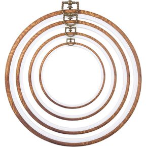 4Pcs Embroidery Frame for Dispaly 5inch to 10inch Cross Stitch Frame Set, Circle Embroidery Hoops Display Frame for Sewing and Wall Hang, Needlework, Embroidery Projects