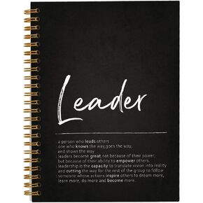 Tizzer Leader Definition Lined Hardcover College Ruled Spiral Notebook Journal for Work Notes Journaling 5.5×8.3 Inch,Leader Mentor Supervisor Appreciation Gifts,Best Leader Gifts
