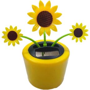 Solar Dancing Flower Sunflower Solar Dancing Solar Toys Powered Toys Car Swinging Dancing Toy Car Windowsill Decoration Holiday Car Dashboard Office Home Desk Decor