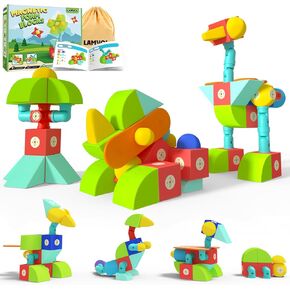 Foam Magnetic Blocks, Sensory Bath Toys Building Blocks for Toddlers 1-3, Travel Outdoor Preschool Montessori Toys for Kids Ages 1-3, Gift for 3+ Year Old Boys and Girls