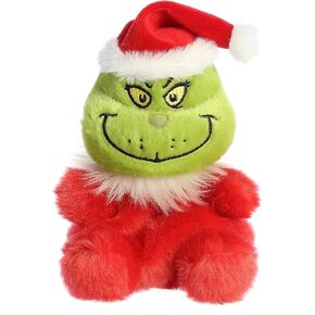 Aurora® Whimsical Dr. Seuss™ Santa Grinch Palm Pals™ Stuffed Animal - Magical Storytelling - Officially Licensed - Red 5 Inches