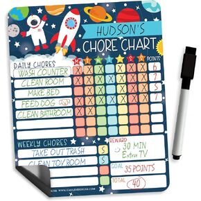 Dry Erase Chore Chart for Kids – Daily Responsibility and Reward Chart, Magnetic Chore Chart for Refrigerator, Behavior Board for Toddlers and Kids, Weekly Checklist