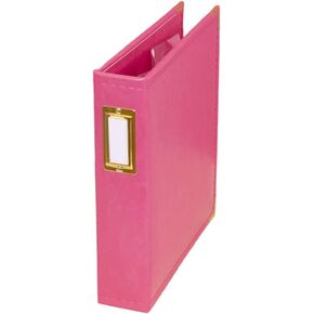 Craftelier - Eco-Leather Ring Album with 5 Plastic Sleeves of 6" x 8" (15.24 x 20.32 cm) | 2 Gold Metal D-Ring System and Label Holder | Size 23.7 x 23.7 x 5.1 cm - Baby Pink Colour