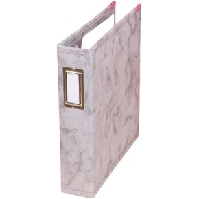 Craftelier - ألبوم خاتم من الجلد البيئي مع 5 أكمام بلاستيكية مقاس 6 × 8 بوصة (15.24 × 20.32 سم) | 2 نظام حلقة على شكل حرف D معدني ذهبي وحامل ملصقات | الحجم 23.7 × 23.7 × 5.1 سم - لون وردي فاتح in Kuwait