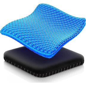 Thick 1.77-1.96 Inch Gel Seat Cushion with Breathable Honeycomb Design – Enhanced Comfort, Support & Pressure Relief – Durable for Office, Home, Yoga, Car, Wheelchair, and Pain Relief (Large)