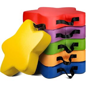 Ripeng 6 Pcs Floor Cushions for Classroom 3'' Thick Cushions for Kids 15'' Soft Kids Colored Seating Cushions for Class Elementary Daycare Preschool Nursery Home Learning Meditation, 6 Colors (Star)