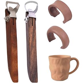 2Pcs Pottery Mug Handle Making Tool Set Clay Cutters Sculpture Scraper Pottery Carving Tool Pottery Cup Handle Shape Clay Tool for Tea Cup Mug Utensil Vase Handle