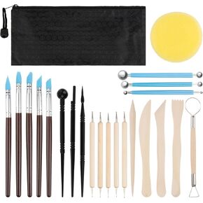 MAQIHAN Clay Tools - 23 PCS Clay Tools Sculpting Air Dry Clay Tools Pottery Tools Clay Tool Kit for Clay, Pottery, Carving, Sculpting, Ceramic, Drawing, Dotting, Molding, DIY