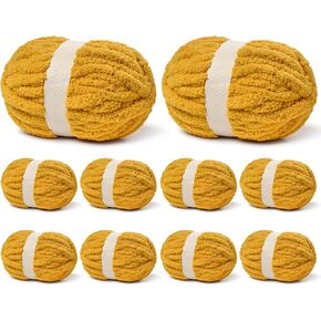 (10 Skein) Smoky Green Fluffy Chenille Chunky Yarn for Crocheting, Super Jumbo Bulky Yarn for Hand Knitting Blanket, Big Soft Thick Crochet Yarn (24 yds /7.05 oz Each) in Kuwait