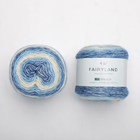 SHIKE Fairyland Gradient Color Cotton Cake Yarn,Medium-Fine Multicolor Rainbow Yarn for Knitting or Crocheting,100g 60% Cotton 30% Acrylic 10% Wool,Self Striping Ombre Air Yarn (60, 1 Ball)