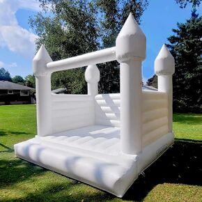 White Bounce House, 10FT Large Bounce House with Blower PVC Commercial Grade Bouncy Jumping Castle, Bounce House for Kids 8-12 Birthday Party Wedding